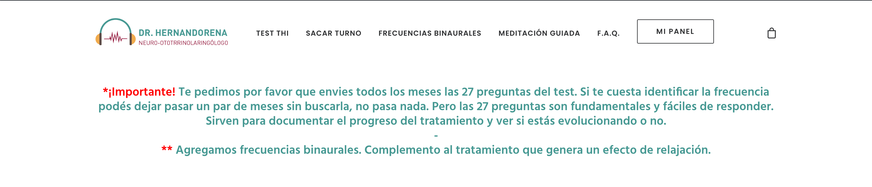 Pantalla mi tratamiento del ac&uacute;feno encabezado